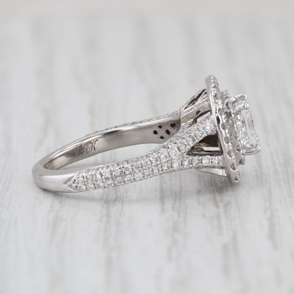 Neil Lane 1.78ctw Princess Diamond Halo Engagement Ring 14k White Gold Size 5.25