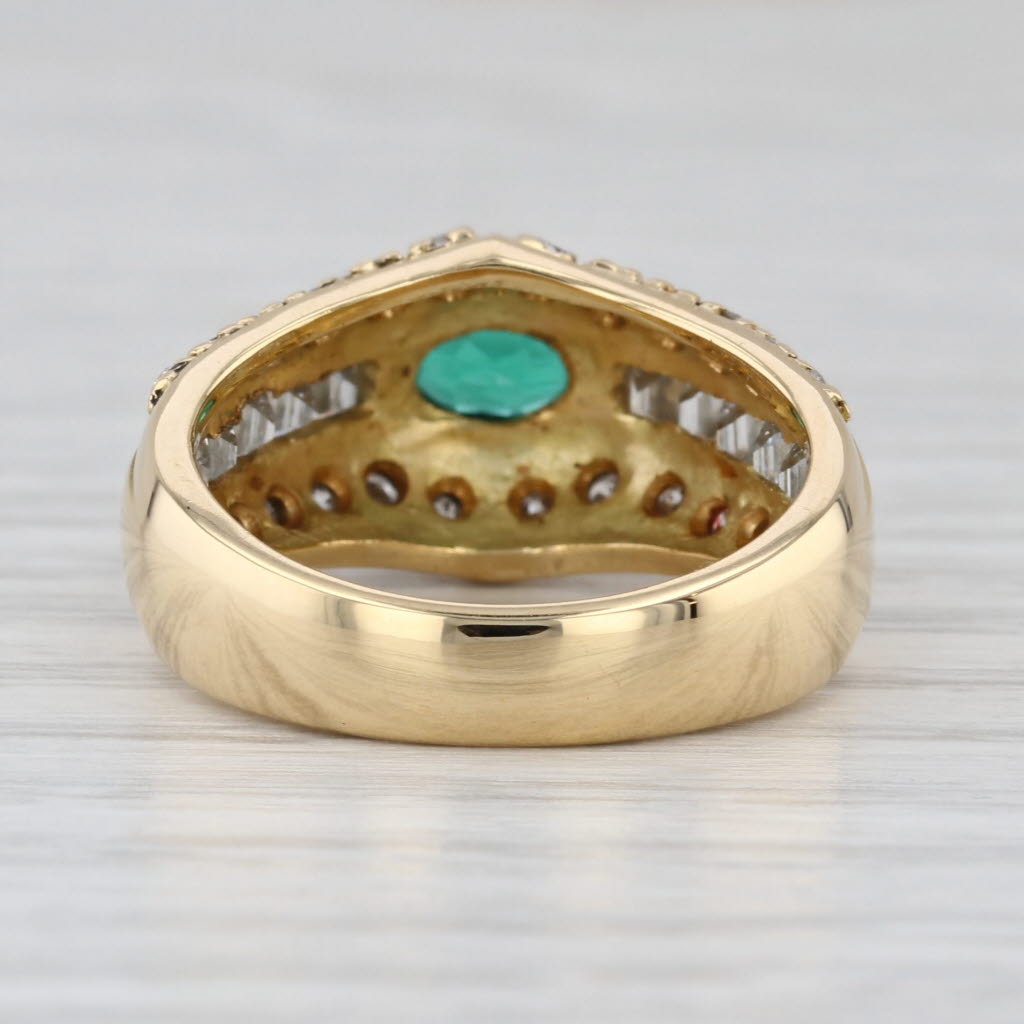 0.96ctw Lab Created Emerald Diamond Ring 18k Yellow Gold Size 6.25-6.5