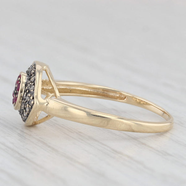 Light Gray 0.19ctw Ruby Cubic Zirconia Ring 10k Yellow Gold Size 9.25