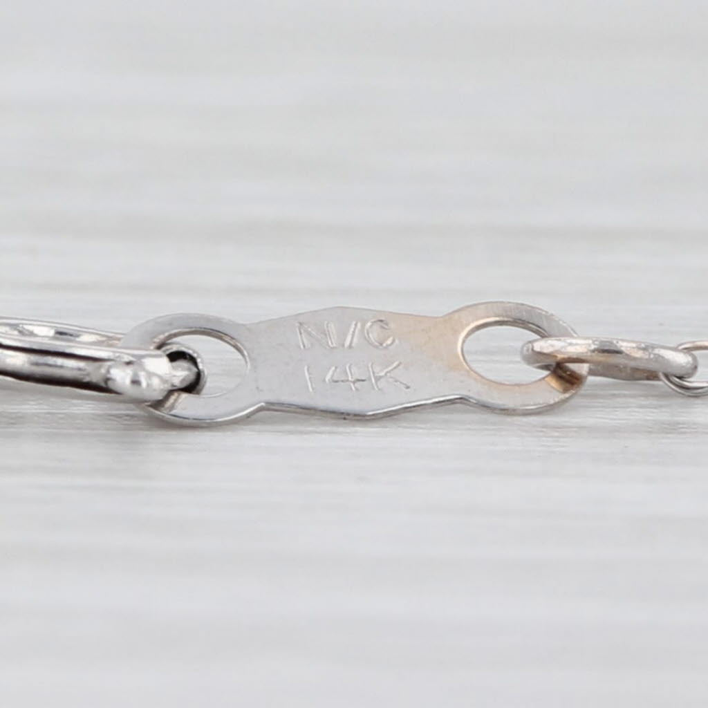 0.10ctw Diamond Eternity Pendant Necklace 14k White Gold 19.25" Rope Chain