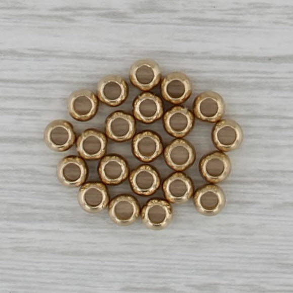 21 Bead Spacers Slide Bracelet Charms 14k Yellow Gold Findings Jewelry Making