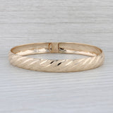 Stripped Bangle Bracelet 10k Yellow Gold 7.75" 9.5mm Snap Clasp