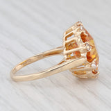 Lab Created Yellow Orange Sapphire White Spinel 10k Yellow Gold Ring Size 5.75