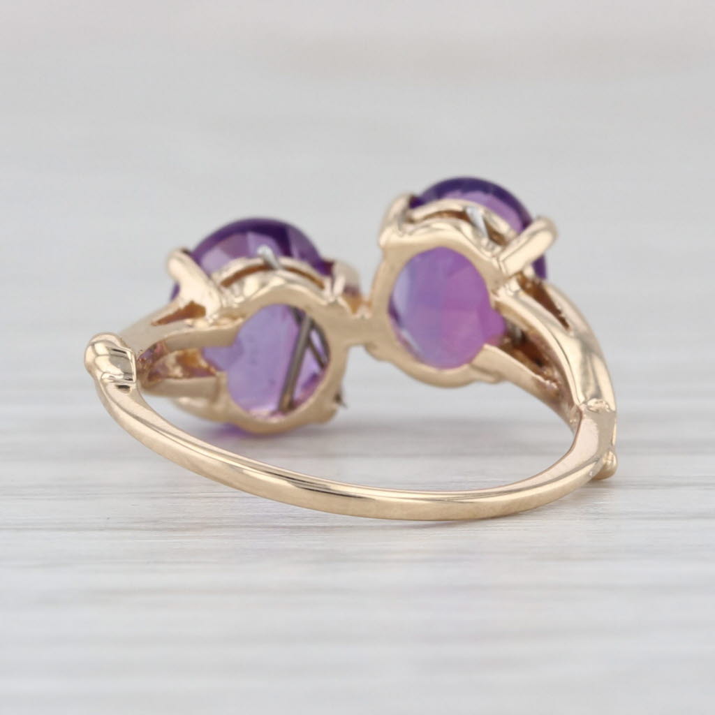 2.37ctw Oval Amethyst Bypass Ring 14k Yellow Gold Size 4.75