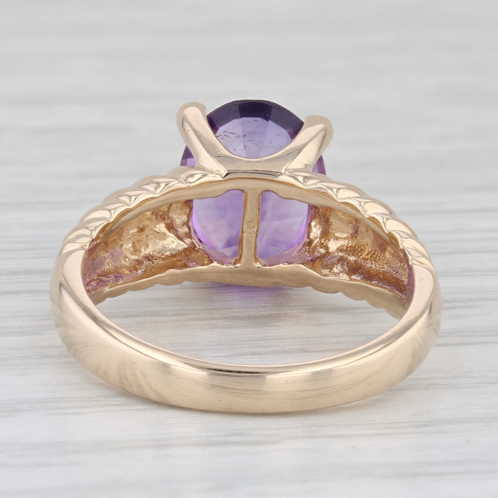 Light Gray 2.50ct Oval Solitaire Amethyst Ring 14k Yellow Gold Size 6.25