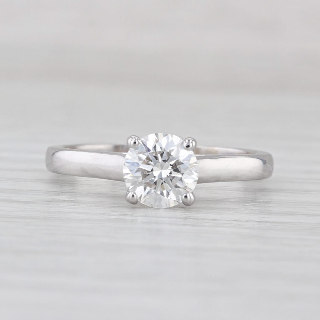 1.06ct Round Lab Grown Diamond Solitaire Engagement Ring 14k White Gold Sz 7 IGI