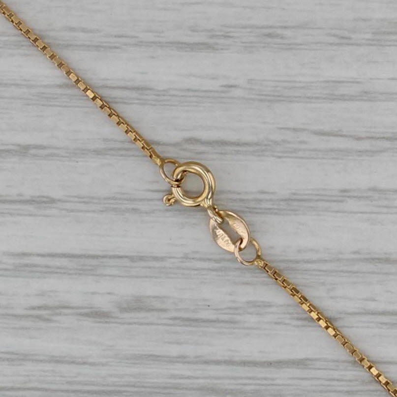 Box Chain Necklace 14k Yellow Gold 24" 0.9mm Italian