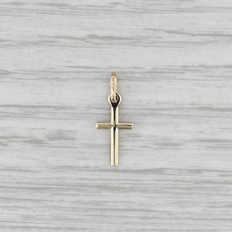 Tiny Gold Cross Charm 10k Yellow Gold Pendant
