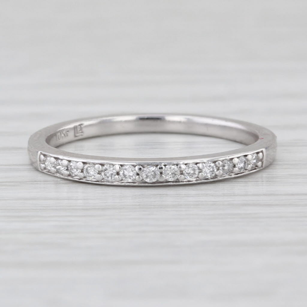 Diamond Wedding Ring 10k White Gold Size 6.75 Stackable Band