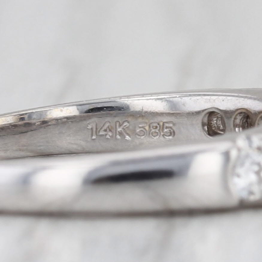 Shane & Co 0.47ctw Diamond Wedding Band 14k White Gold Anniversary Ring Size 6