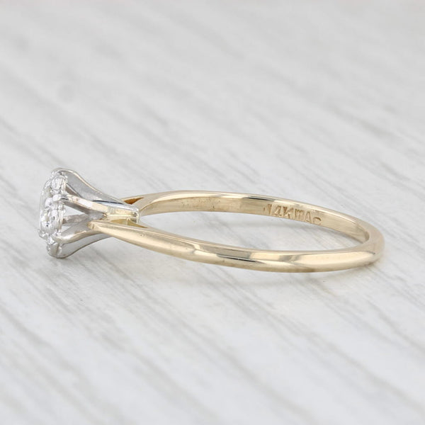 Vintage 0.23ctw Round Diamond Engagement Ring 14k Yellow Gold Size 7.25