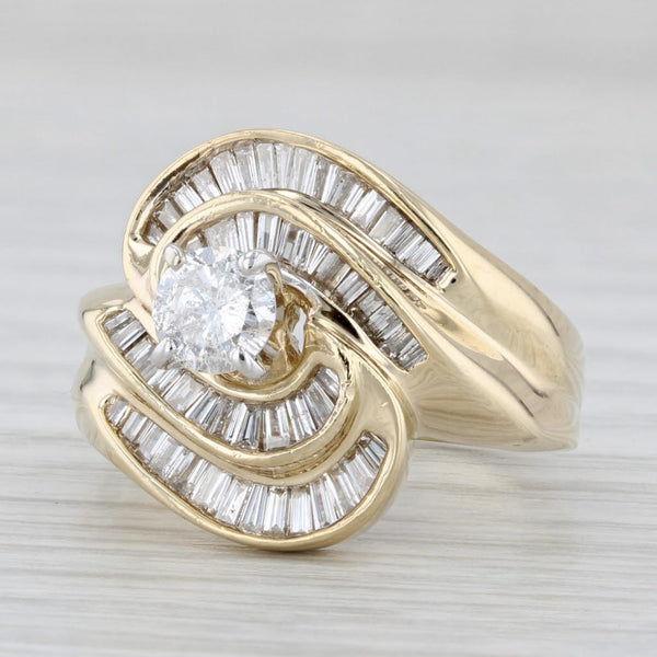 1.07ctw Round Diamond Swirl Engagement Ring 14k Yellow Gold Size 5.75