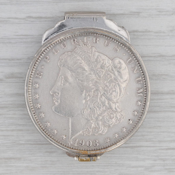 Gray 1903 Morgan Silver Dollar Money Clip Adjustable Side Vintage keepsake