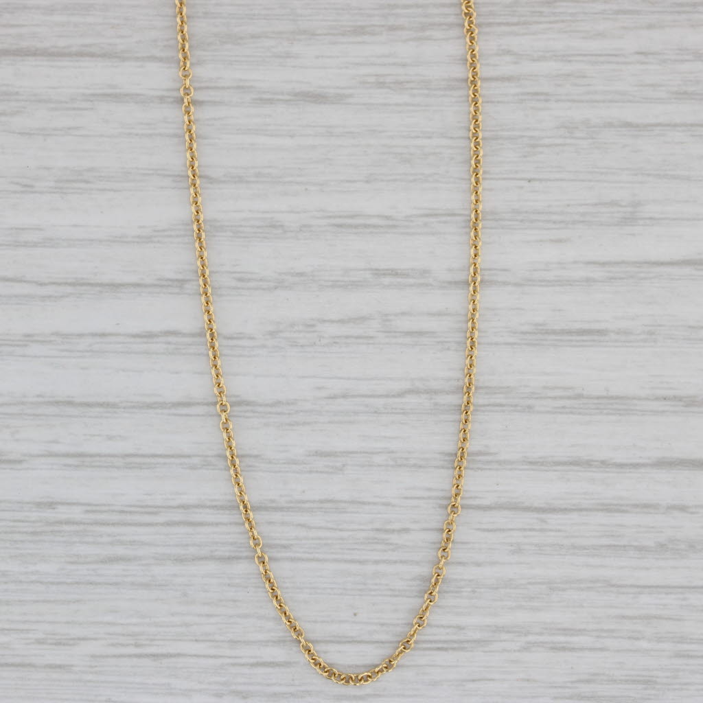 Gray New Cable Chain Necklace 14k Yellow Gold 16" 1.5mm