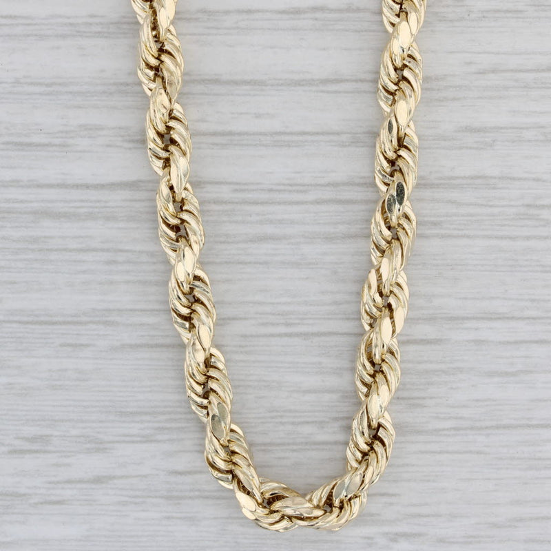 Gray 28" 5.2mm Curb Chain Necklace 10k Yellow Gold Lobster Clasp