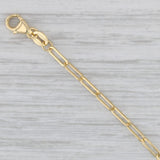 New Paperclip Link Chain 14k Yellow Gold 18" 2.1mm Lobster Clasp