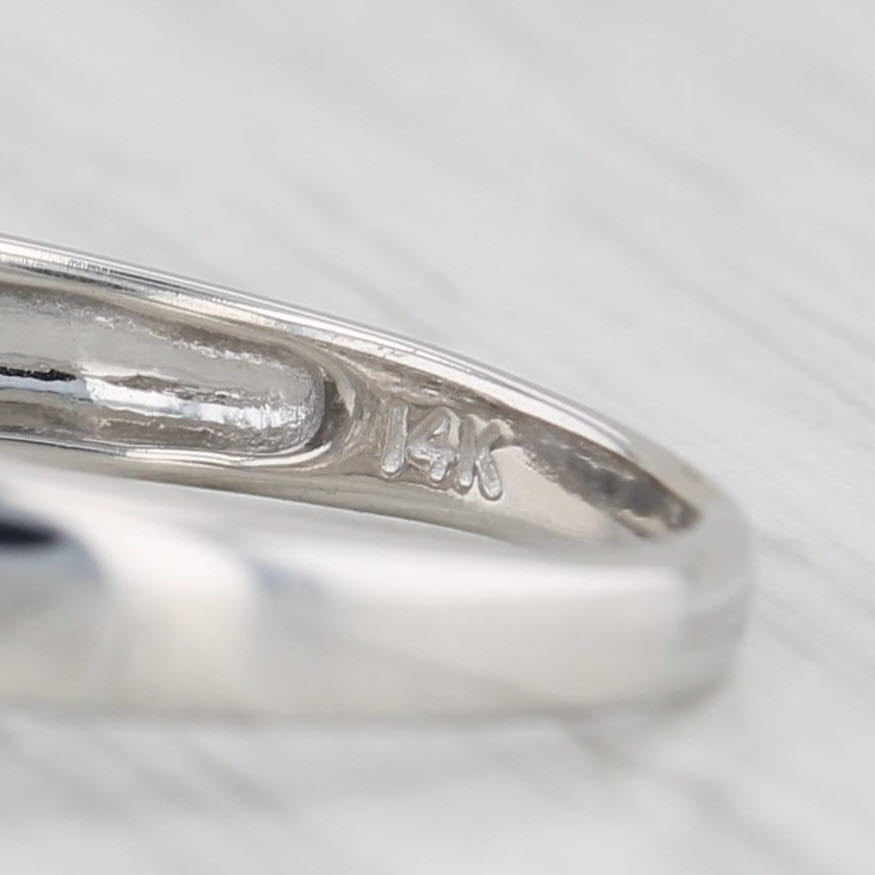 Light Gray Vintage 0.18ctw Diamond Filigree Ring 14k White Gold Size 7.25 Engagement