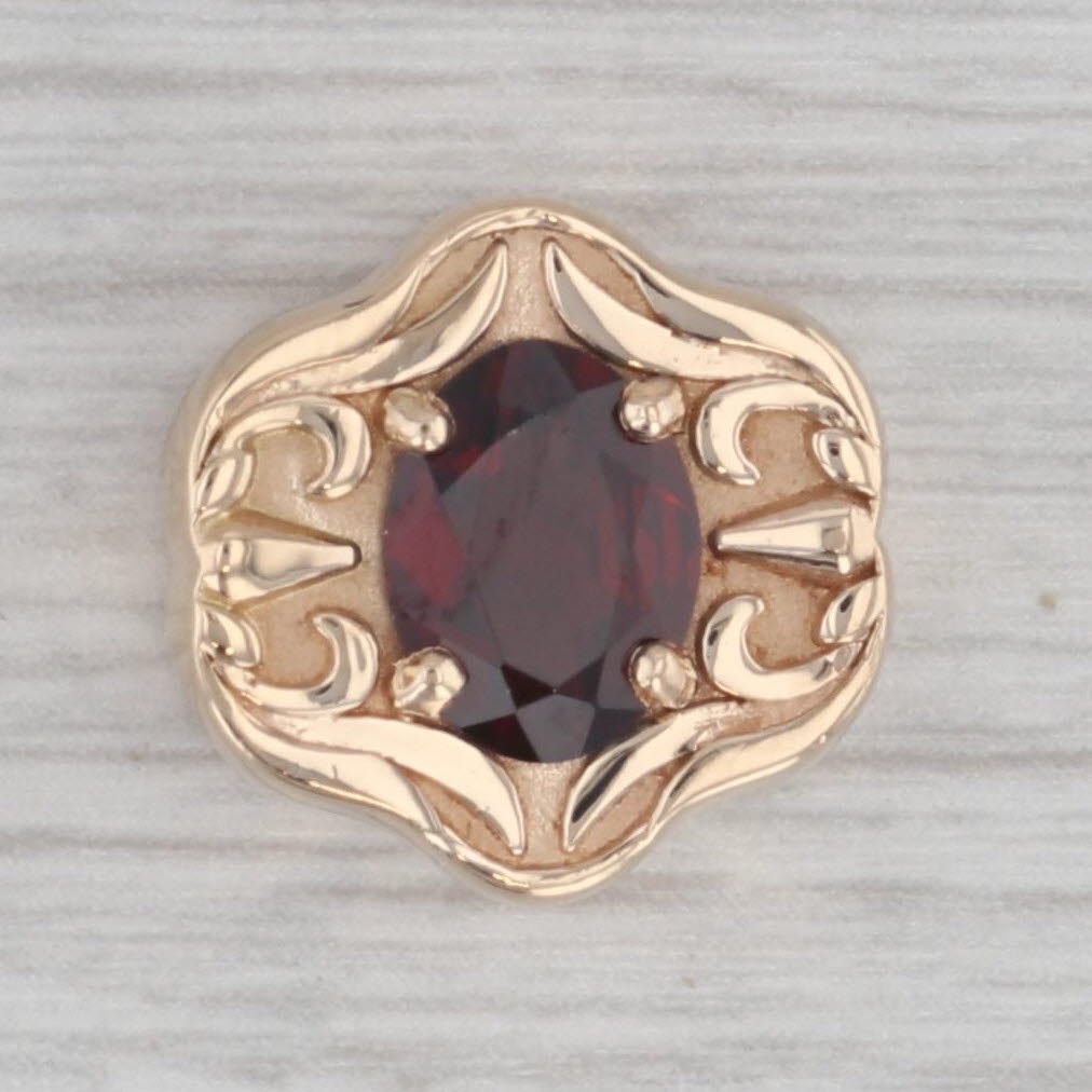 Daffer Garnet Slide Bracelet Charm 14k Yellow Gold Oval Solitaire Birt