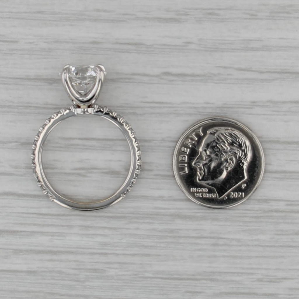 New IGI 3.55ctw Round Lab Grown Diamond Engagement Ring 14k White Gold Size 6.5