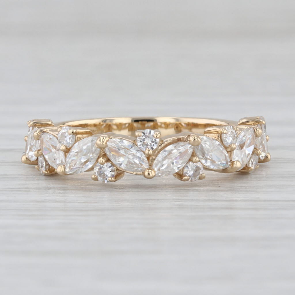 1.47ctw Moissanite Wedding Anniversary Ring 14k Gold Stackable Band Size 7.5