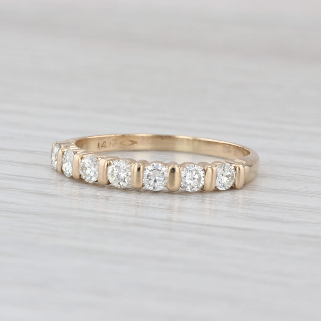 0.50ctw Diamond Wedding Anniversary Band 14k Yellow Gold Size 8 Stackable Ring