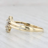 Light Gray 0.12ctw Marquise Diamond Bypass Ring 10k Yellow Gold Size 7.25 Engagement