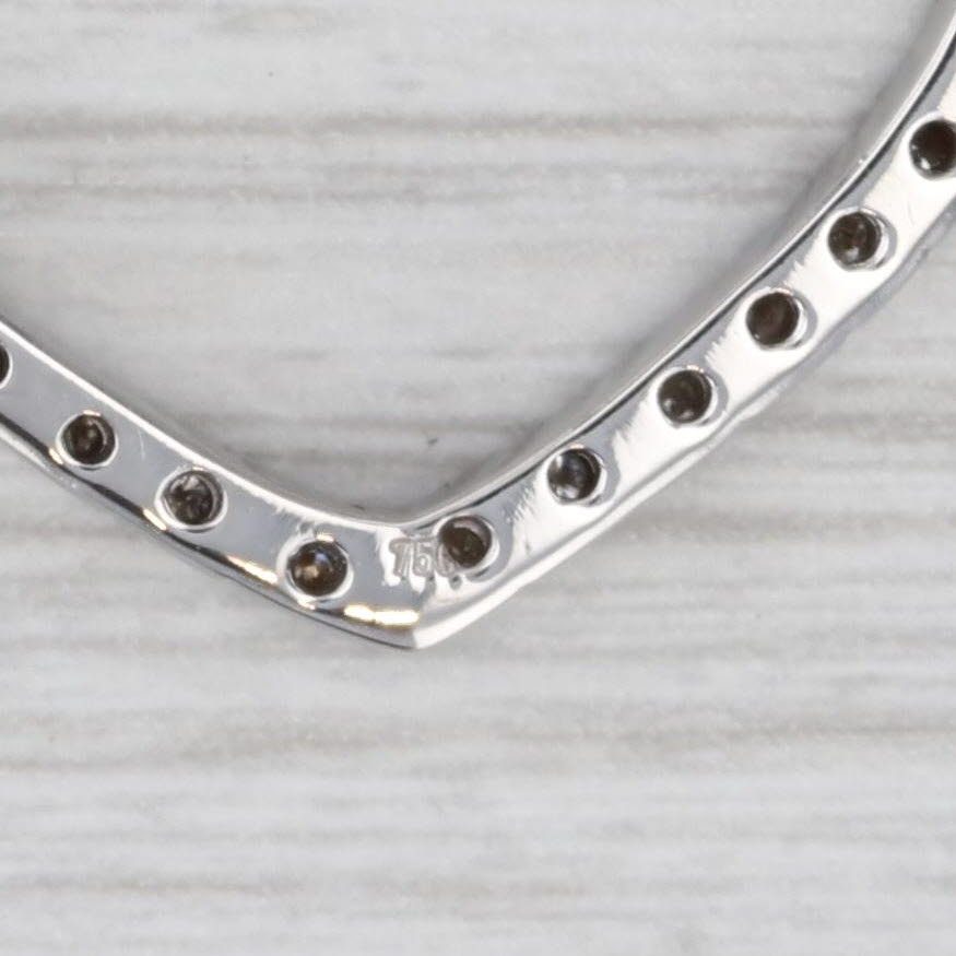 Light Gray 0.34ctw Diamond Framed Open Heart Pendant 18k White Gold