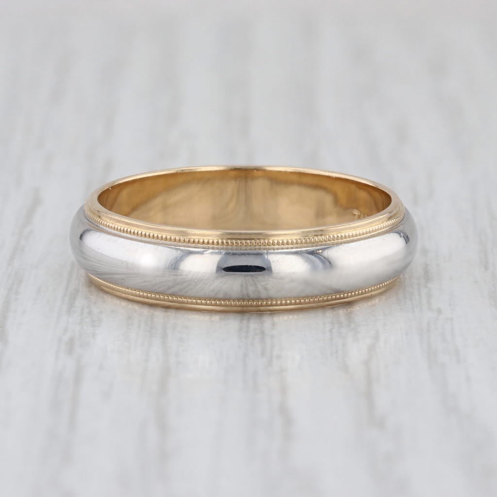 Tiffany & Co Together Men's Wedding Band Platinum 18k Gold Size 11.5 6mm Ring