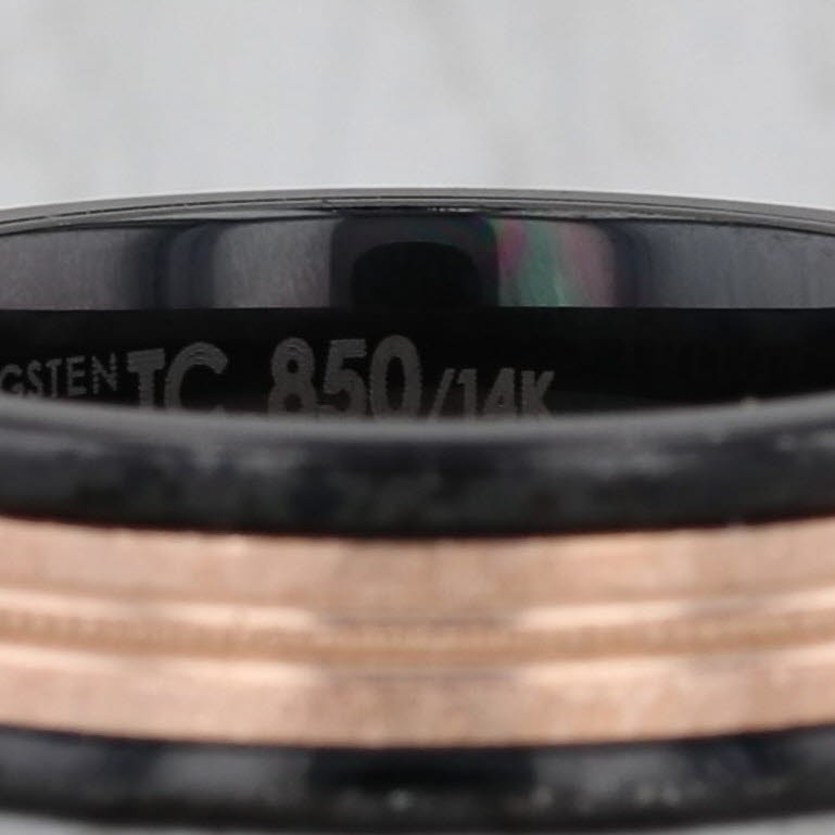 Triton Men's Wedding Band Tungsten Carbide 14k Rose Gold Size 7.5 Ring