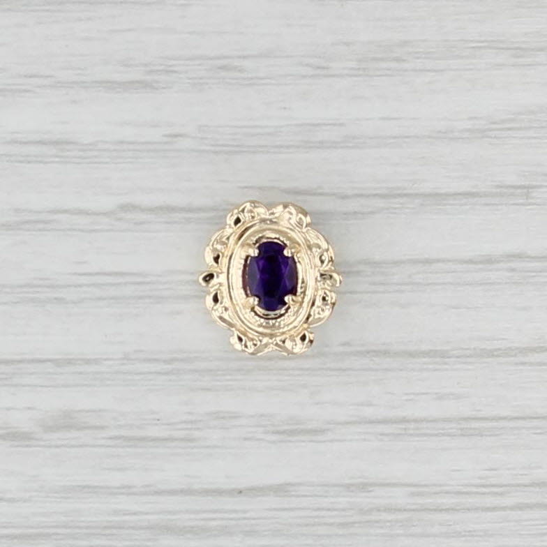 0.40ct Amethyst Slide Bracelet Charm 14k Gold Vintage Richard Glatter