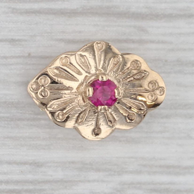 Gray Round Ruby Solitaire Slide Bracelet Charm 14k Yellow Gold Richard Glatter