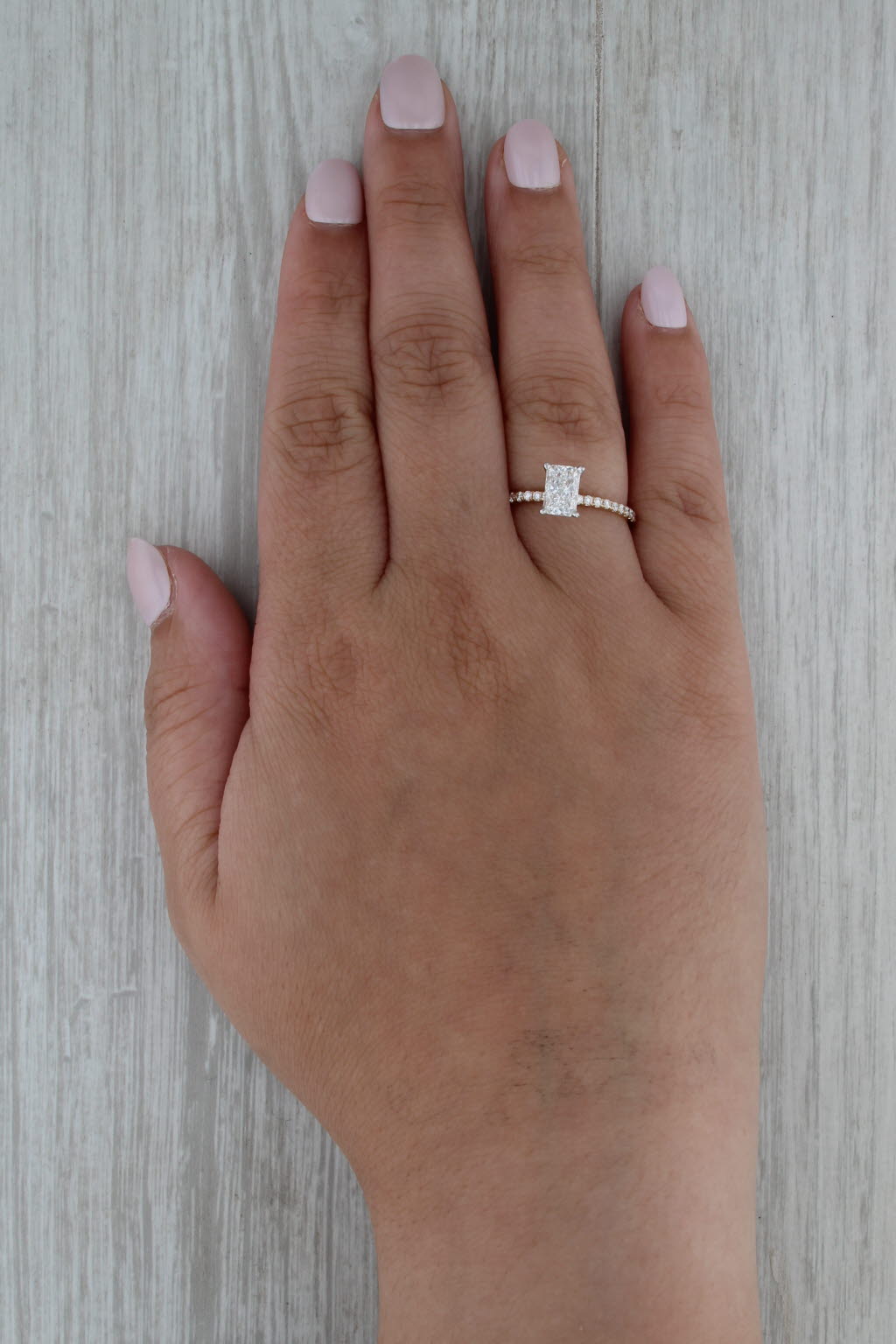 GIA 1.46ctw Radiant Diamond Engagement Ring 14k White Yellow Gold Size 8.25