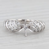 New 0.60ctw Diamond Semi Mount Engagement Ring 900 Platinum Size 6.75