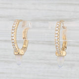New Opal Diamond Hoop Earrings 14k Yellow Gold Huggie Hoops