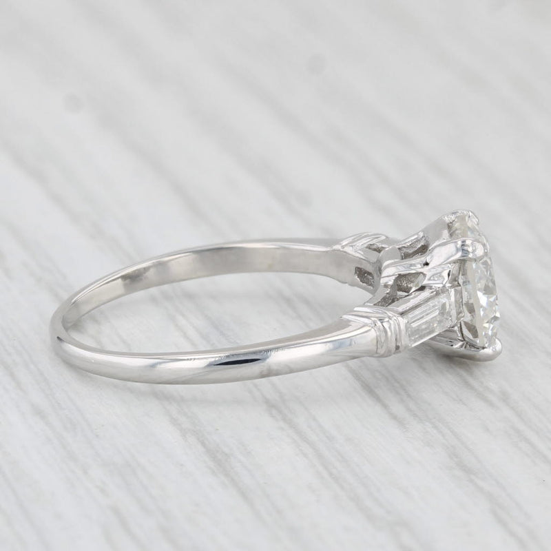 Light Gray Vintage 2.20ctw Round Diamond Engagement Ring Platinum Size 7.75
