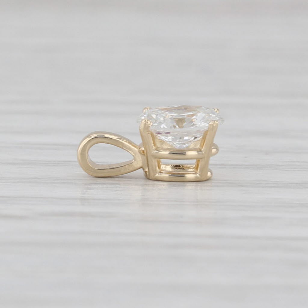 New 0.59ct Oval Diamond Solitaire Pendant 14k Yellow Gold Small Drop