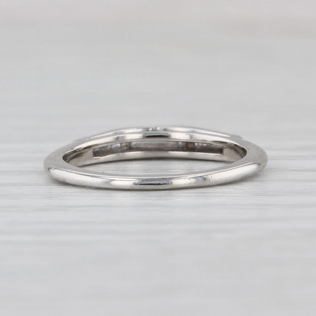 Vintage 0.30ctw Diamond Wedding Band Platinum Stackable Ring