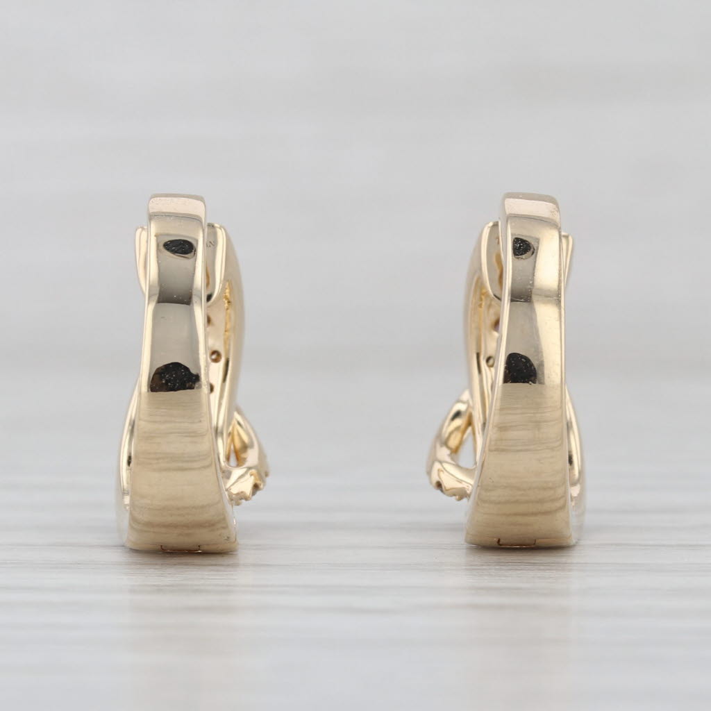 Le Vian 0.89ctw Diamond Hoop Huggie Earrings 14k Yellow Gold Round Hoops