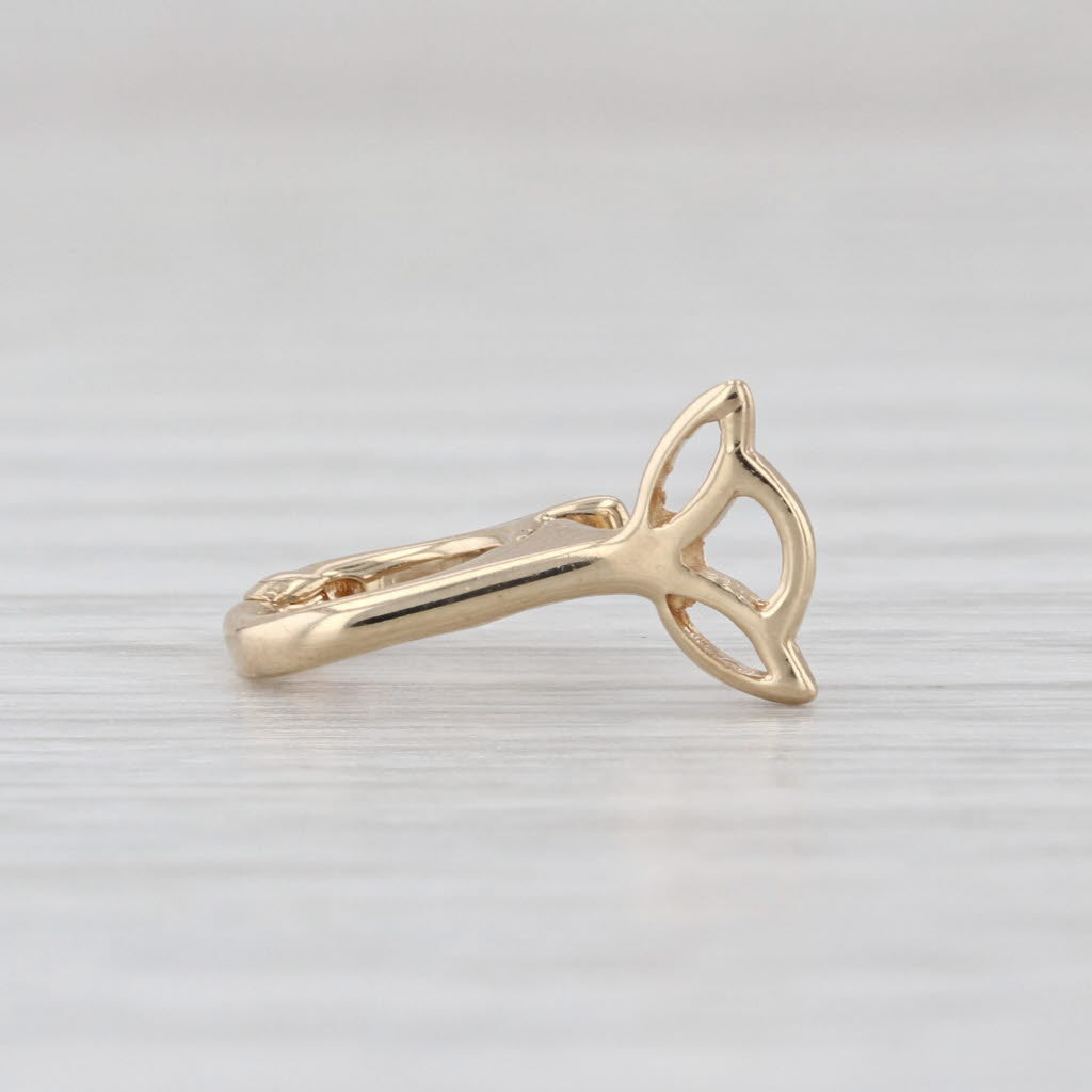 Floral Hinged Pendant Enhancer Clasp 14k Yellow Gold Jewelry Making Findings