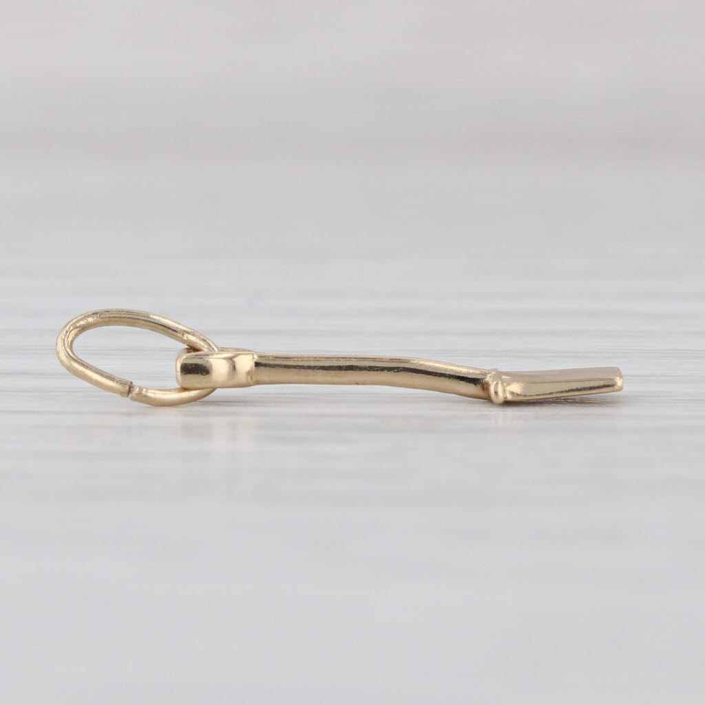 Vintage Shovel Charm 14k Yellow Gold Small Drop