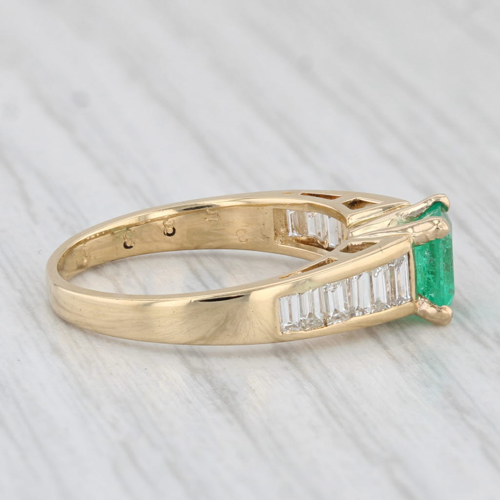 Light Gray 1.53ctw Emerald Diamond Ring 18k Yellow Gold Size 6.25 Engagement