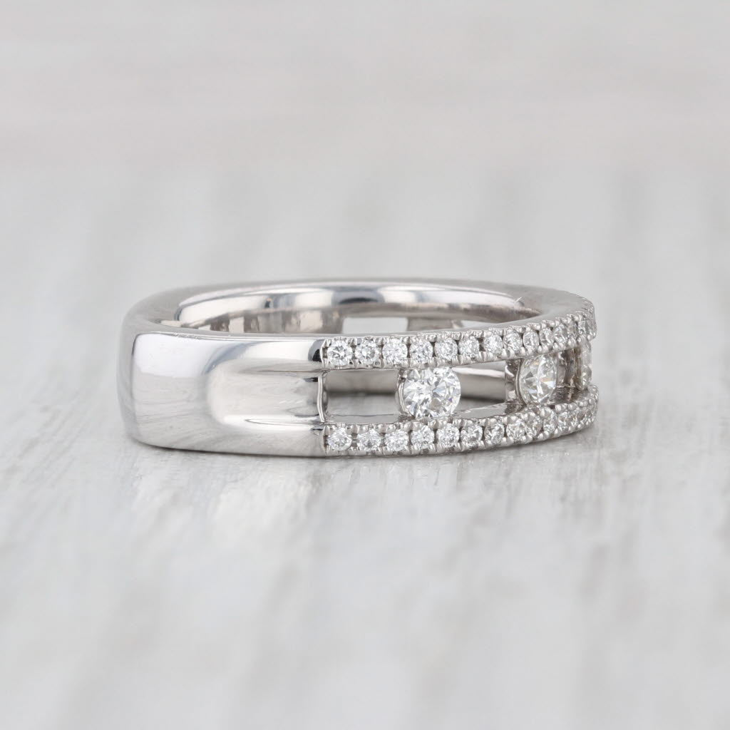 Krypell 0.63ctw Diamond Wedding Anniversary Band 18k White Gold Size 5.5 Ring