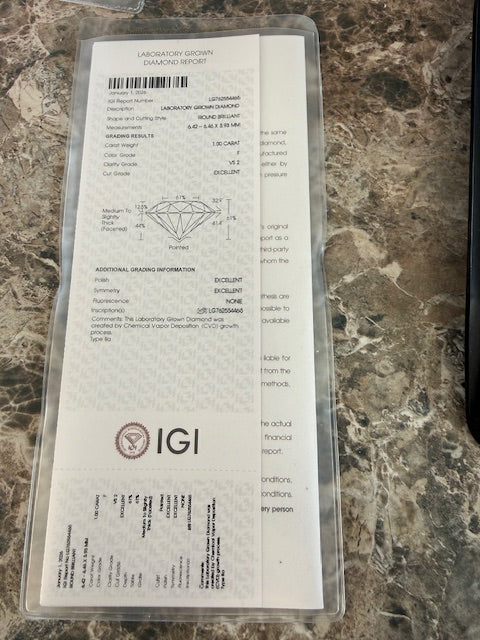 New 2ctw IGI Round Lab Grown Diamond Solitaire Stud Earrings 14k Gold Studs