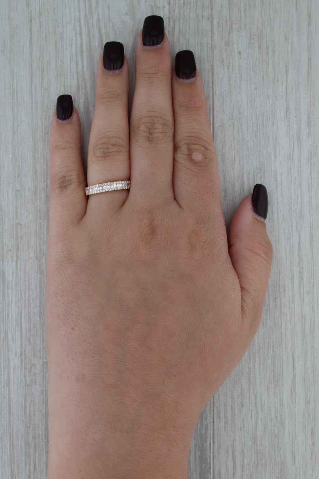 0.23ctw Diamond Wedding Band 18k Rose Gold Size 7 Ring Stackable Anniversary