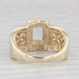1.14ctw Aquamarine Diamond Cocktail Ring 14k Yellow Gold Size 8.25