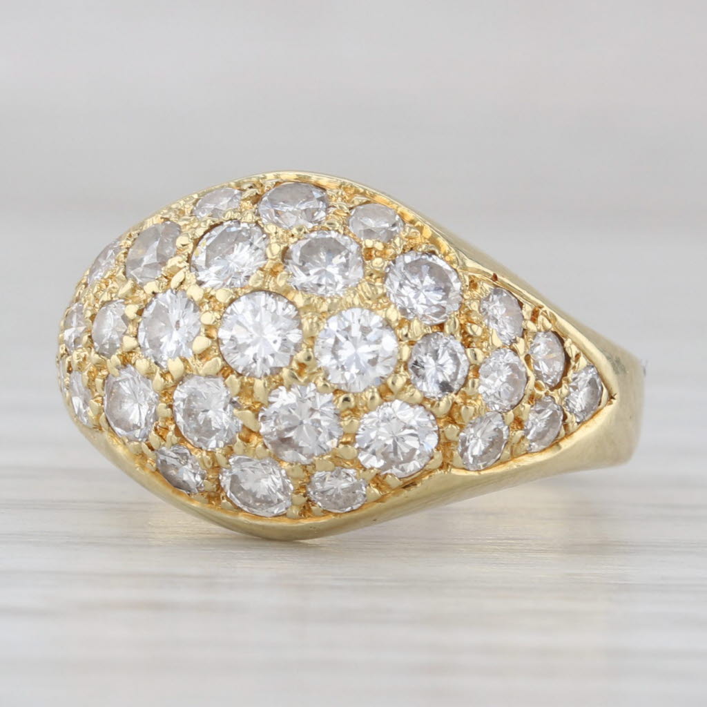 1.63ctw Diamond Cluster Ring 18k Yellow Gold Size 5.75