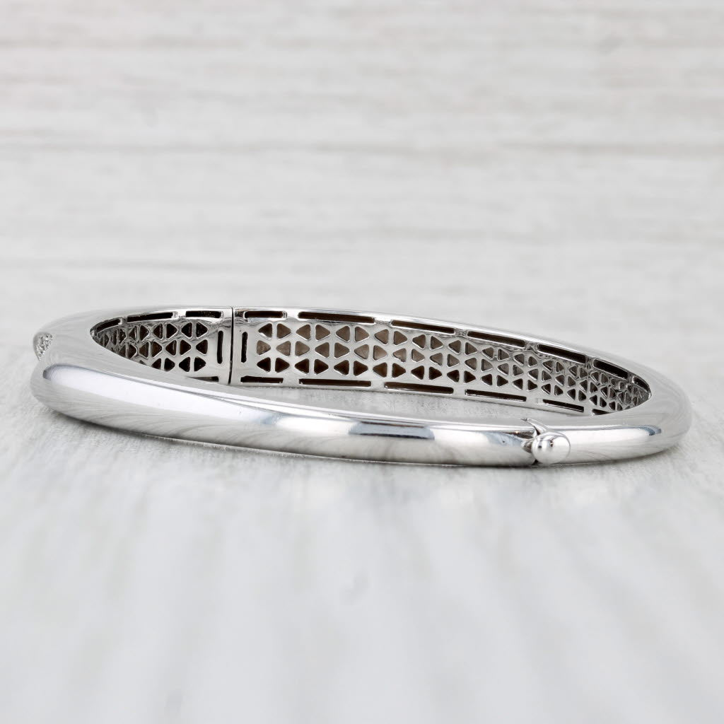 Light Gray Roberto Coin 0.33ctw Diamond Capri Bangle Bracelet 18k White Gold 6