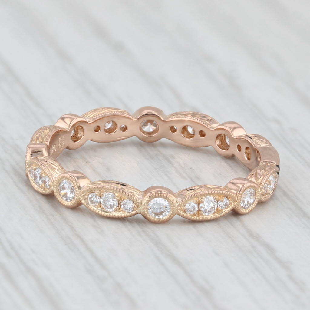 Light Gray New 0.41ctw Diamond Eternity Ring 18k Rose Gold Wedding Band Sz 6.5 Beverley K