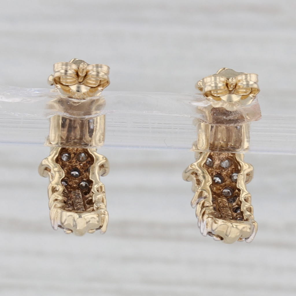 Gray 0.50cw Diamond Journey Earrings 10k Yellow Gold Drops