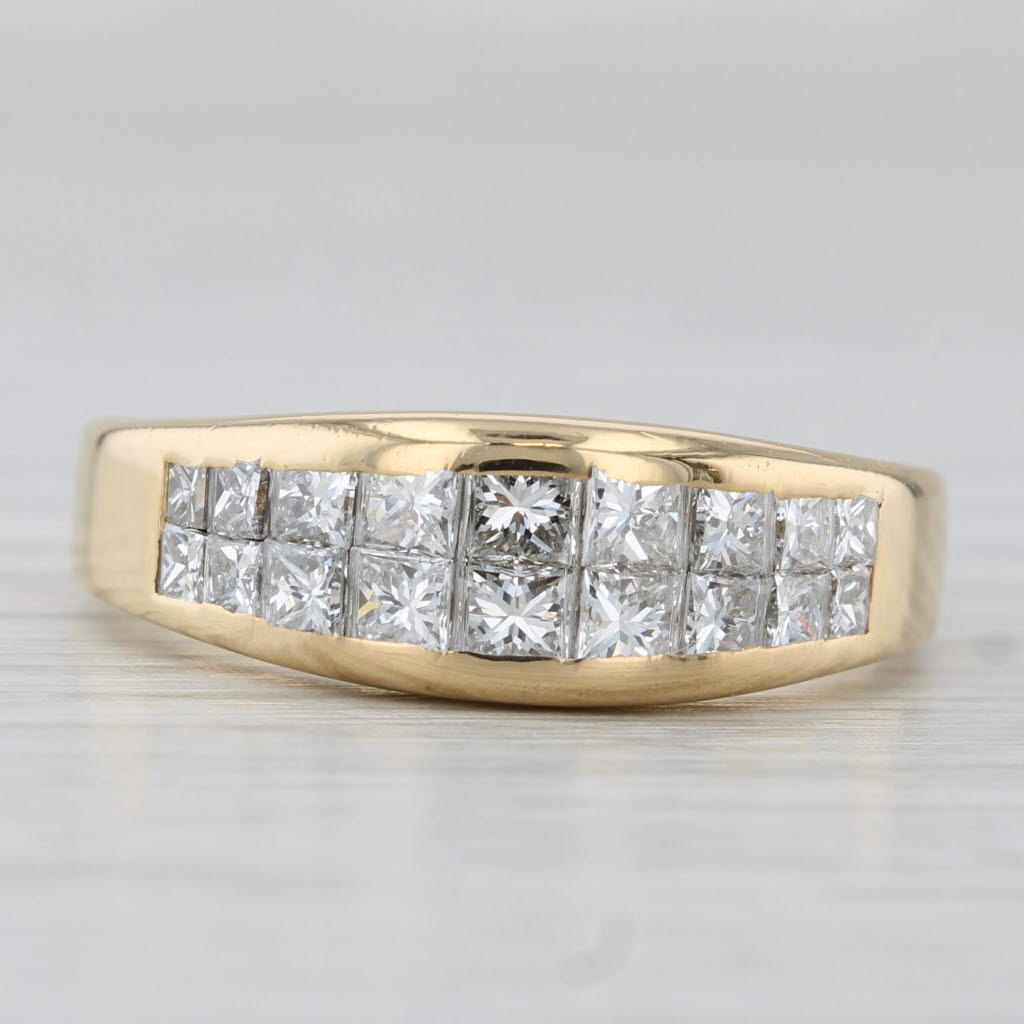 Light Gray 0.59ctw Diamond Ring 18k Yellow Gold Size 8.5 Wedding Band